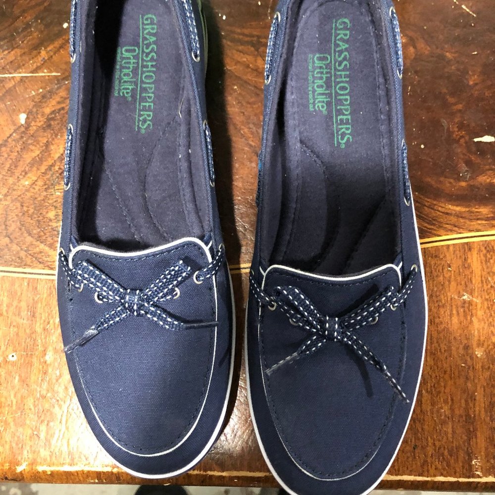 Grasshoppers Ortholite Windham Navy Boat Shoes